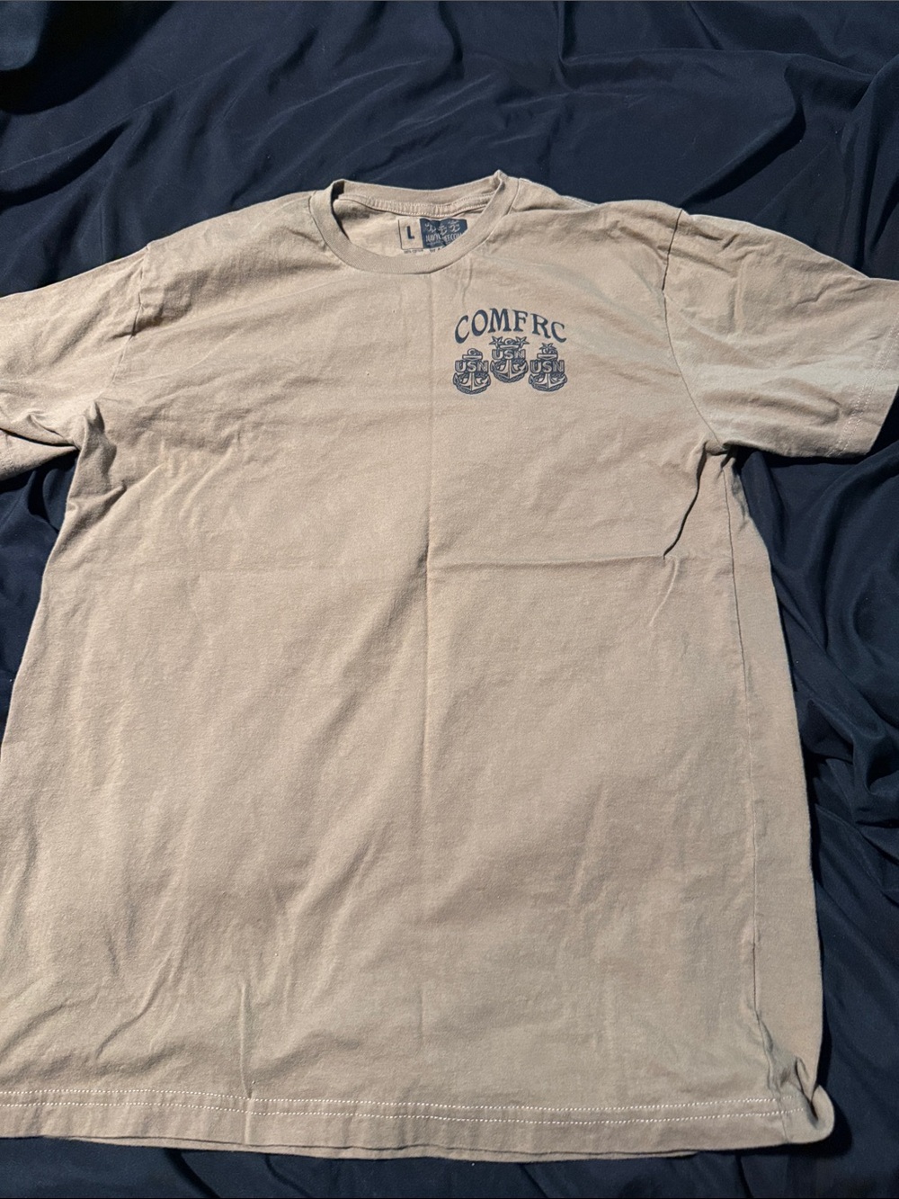 Comfort Colors Short Sleeve Crew Tee in Sandstone with Chest Logo